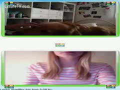Teenage amateur webcam user of legal age allows dog to lick her silky pussy